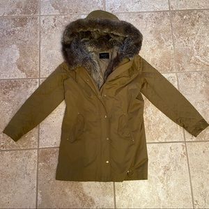Zara Basic Coat with Detachable Fur